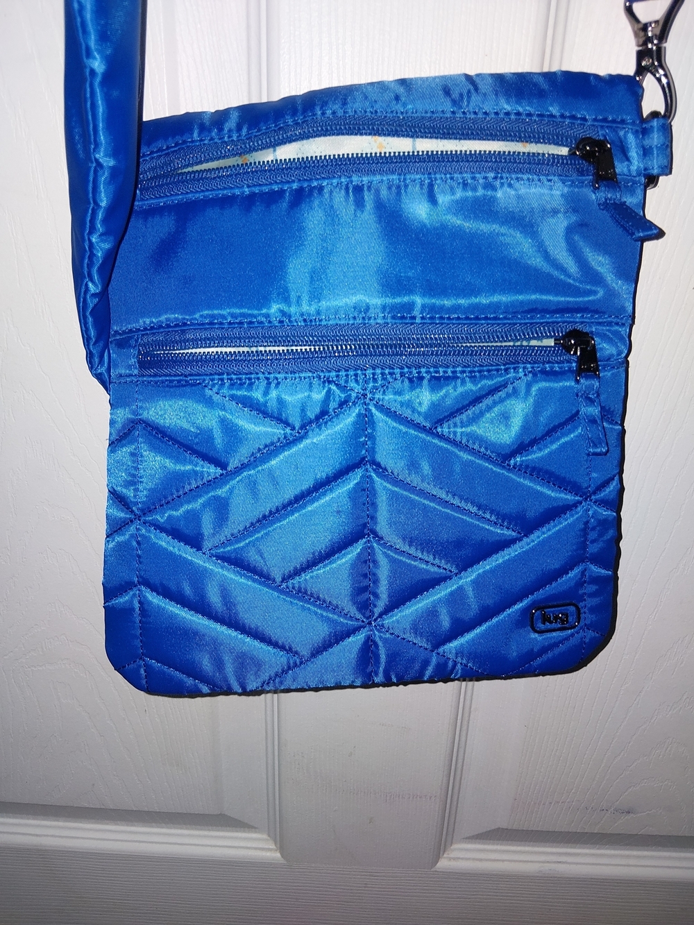 lug Blue Quilted Crossbody Bag
